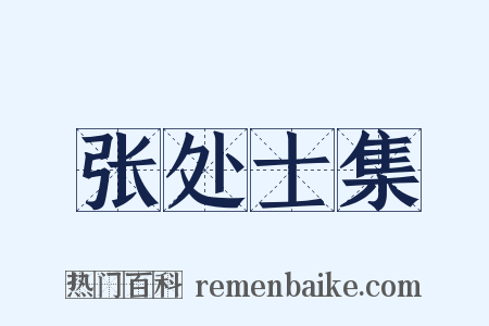 张处士集是什么意思的图片